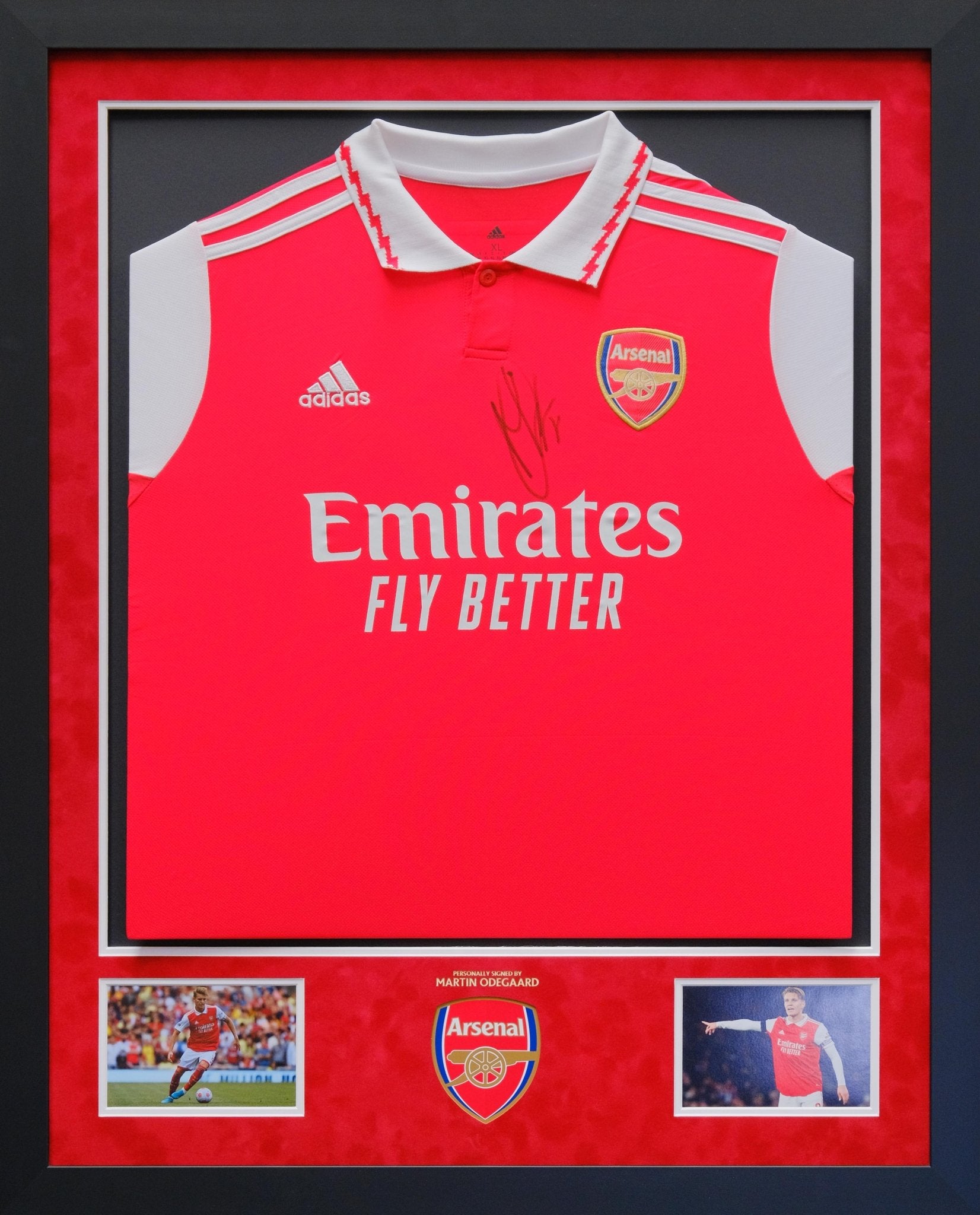 Odegaard Signed Arsenal Shirt Framed Display - Memorabilia Framers Shop